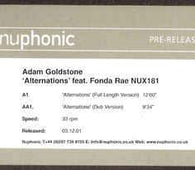 Adam Goldstone Ft . Fonda Rae "Alternations" 12" - new sound dimensions